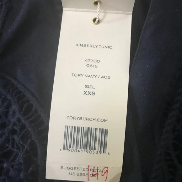 🎉HP🎉Tory Burch Boho Kimberly Tunic In Tory Navy - Picture 8 of 8